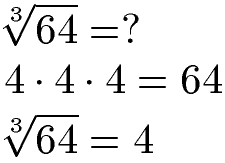 Kubikwurzel aus 64