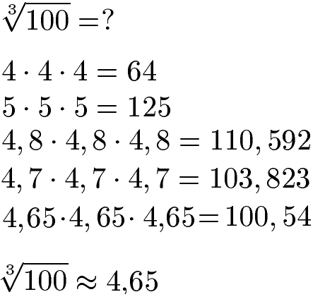 Kubikwurzel Beispiel 4