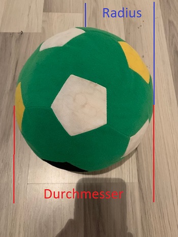 Kugel: Durchmesser und Radius