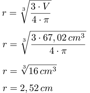 Kugel Radius und Durchmesser Beispiel 2