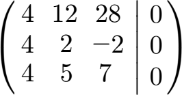 Lineare Abhängigkeit 3 Vektoren Beispiel 1 Lösung LGS Teil 3