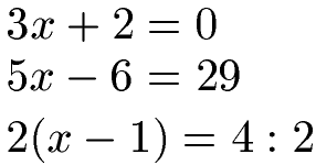 Lineare Gleichungen Allgemein Beispiele