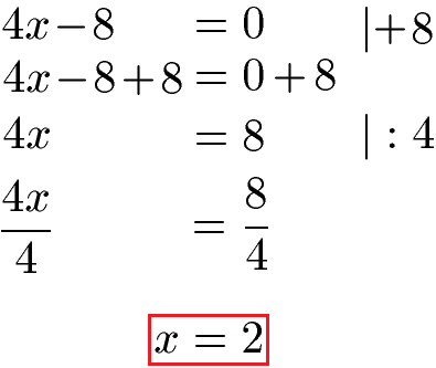 Lineare Gleichung Beispiel 1