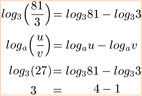 Logarithmus Formel Division Bruch Beispiel