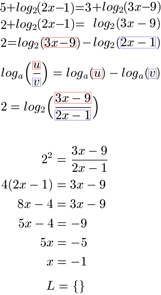 Logarithmusgleichungen Beispiel 3 Lösung