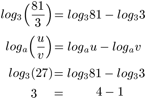 Logarithmusregel Division / Bruch Beispiel