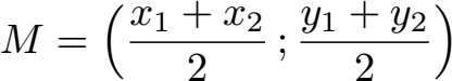 Mittelpunkt einer Strecke 2D Formel