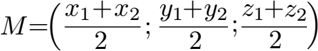 Mittelpunkt einer Strecke 3D / Raum Formel