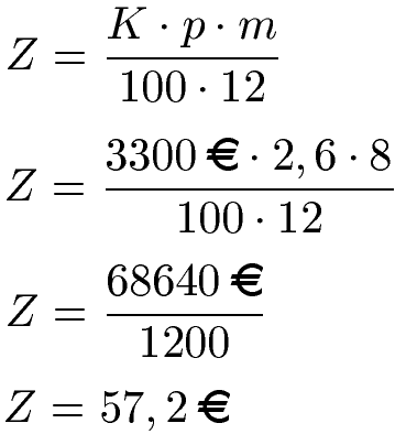 Monatszinsen Beispiel 1