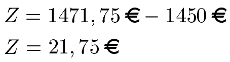 Monatszinsen Beispiel 2