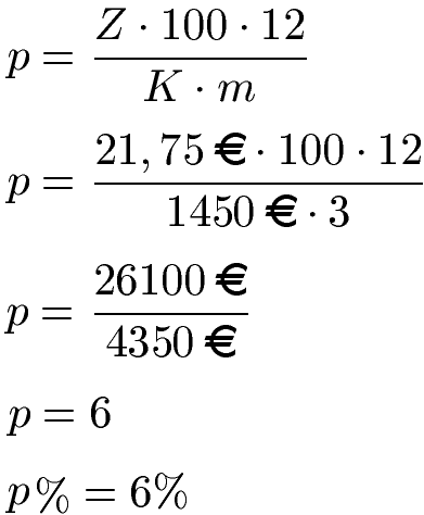 Monatszinsen Beispiel 2b