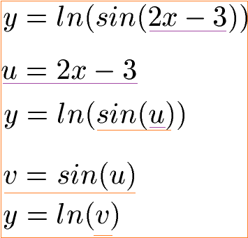 Natürlicher Logarithmus Ableitung Beispiel 2 Lösung Teil 1