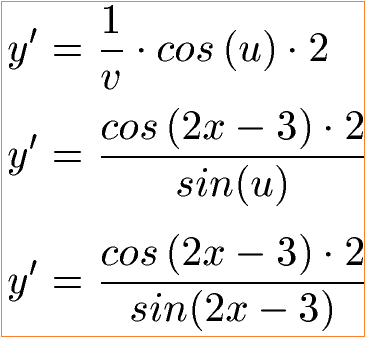 Natürlicher Logarithmus Ableitung Beispiel 2 Lösung Teil 3