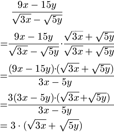 Nenner rational machen Beispiel 3 mit Binomischen Formeln