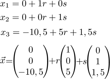 Normalenform in Parameterform Beispiel 1 Lösung Teil 4