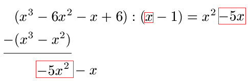 Nullstellen berechnen: Polynomdivision Beispiel 1 Bild 7