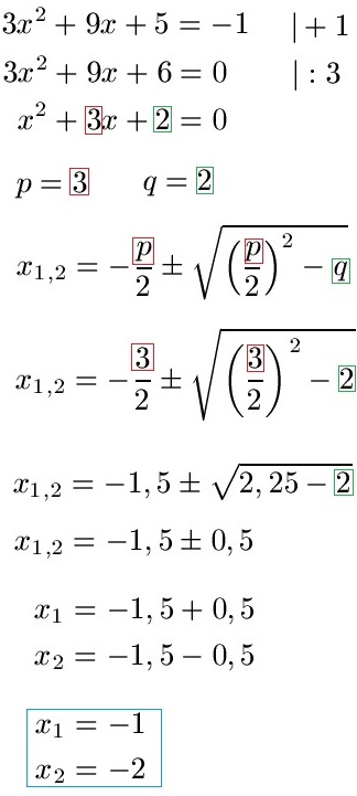 Nullstellen berechnen quadratische Gleichung Beispiel 1