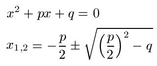 Nullstellen quadratische Funktion / Gleichung Lösungsformel