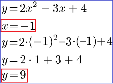 Parabel zeichnen Beispiel 2 x minus 1 eingesetzt