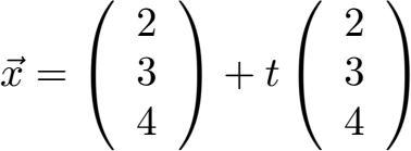 Parameterform Gerade Raum Beispiel 2