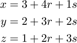 Parametergleichung in Koordinatengleichung Beispiel 2 Lösung 1 Gleichungen