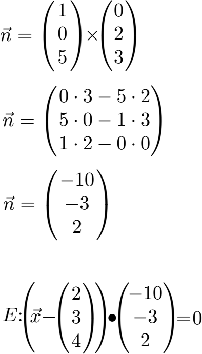 Parametergleichung in Normalenform Beispiel 1 Lösung