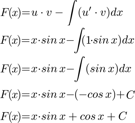 Partielle Integration Beispiel 1 Lösung Teil 2