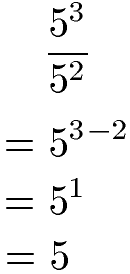 Potenzen dividieren: Gleiche Basis, unterschiedliche Exponenten Beispiel