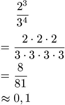 Potenzen dividieren ungleiche Basis, ungleicher Exponent Beispiel