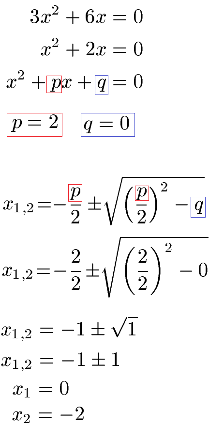 PQ-Formel ohne q Beispiel 2