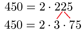 Primfaktorzerlegung Beispiel 2 zweiter Schritt