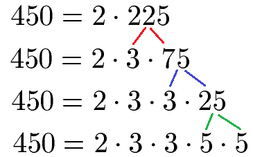 Primfaktorzerlegung Beispiel 2 vierter Schritt