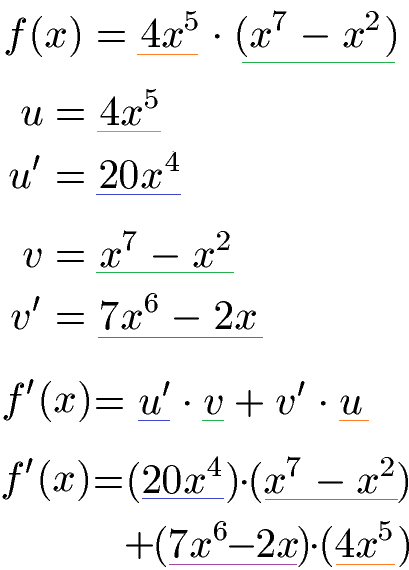 Produktregel Ableitung Beispiel 1 Lösung