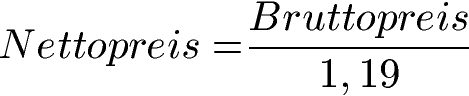 Brutto Netto Mehrwertsteuer Formel