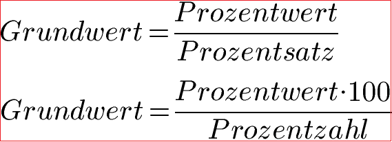 Prozentrechnung Formeln Prozentformel