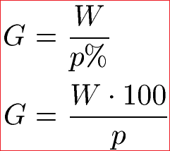 Prozentrechnung Formel 1 Grundwert