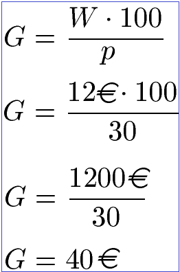 Prozentrechnung Grundwert Beispiel 1