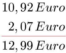 Nettopreis + Mehrwertsteuer = Bruttopreis Beispiel