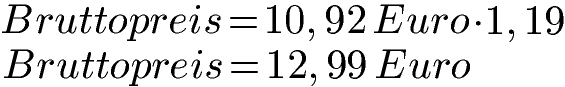 Netto zu Brutto 19 Prozent