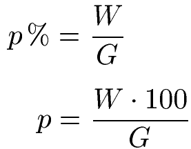 Formel Prozentsatz / Prozentzahl
