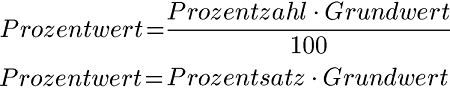 Prozentwert Formel Worte