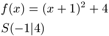Quadratische Ergänzung Beispiel 2 Scheitelpunkt
