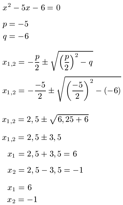 Quadratische Funktion / Gleichung lösen