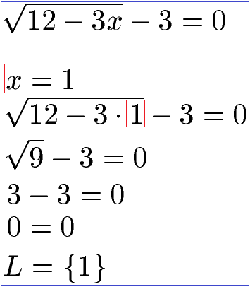 Quadratwurzelgleichungen Beispiel 1 Lösungsmenge