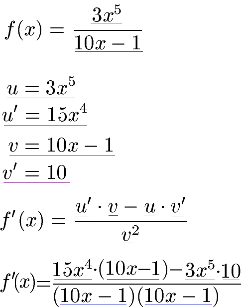 Quotientenregel mit Potenzregel Beispiel 1 Lösung