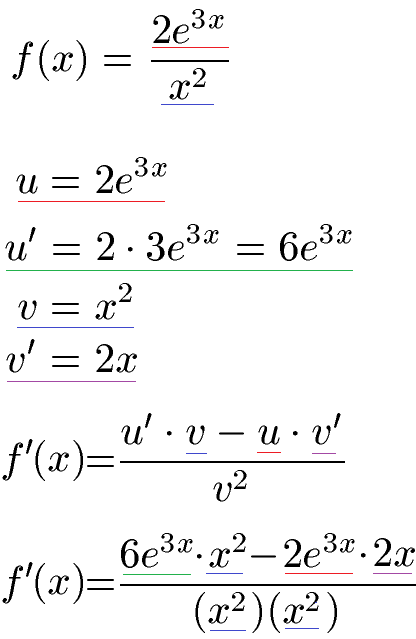 Quotientenregel Beispiel 2 Lösung