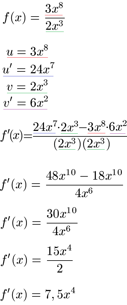 Quotientenregel Beispiel 3 Lösung