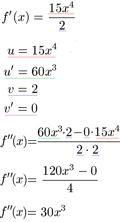 Quotientenregel Beispiel 3 Lösung 2. Ableitung