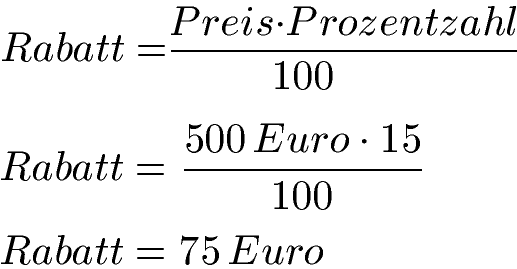 Rabatt berechnen Beispiel 1