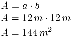 Fläche Rechteck Beispiel 3 Lösung